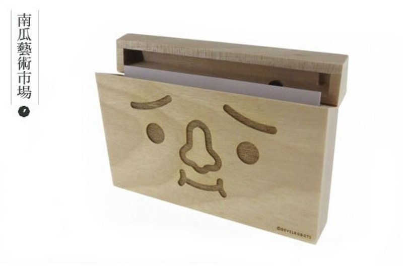 北海道桦木 豆腐人名片盒 - 文件夹/资料夹 - 木头 咖啡色