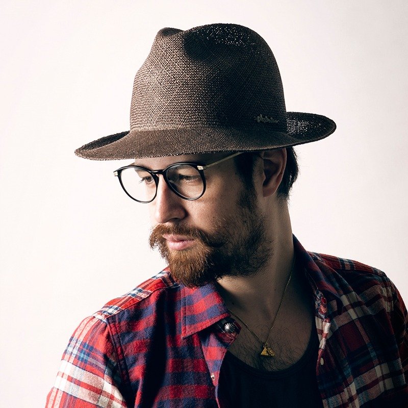 日本制造-シュロ草编绅士帽 独家贩售Gimixed - 帽子 - 植物．花 咖啡色