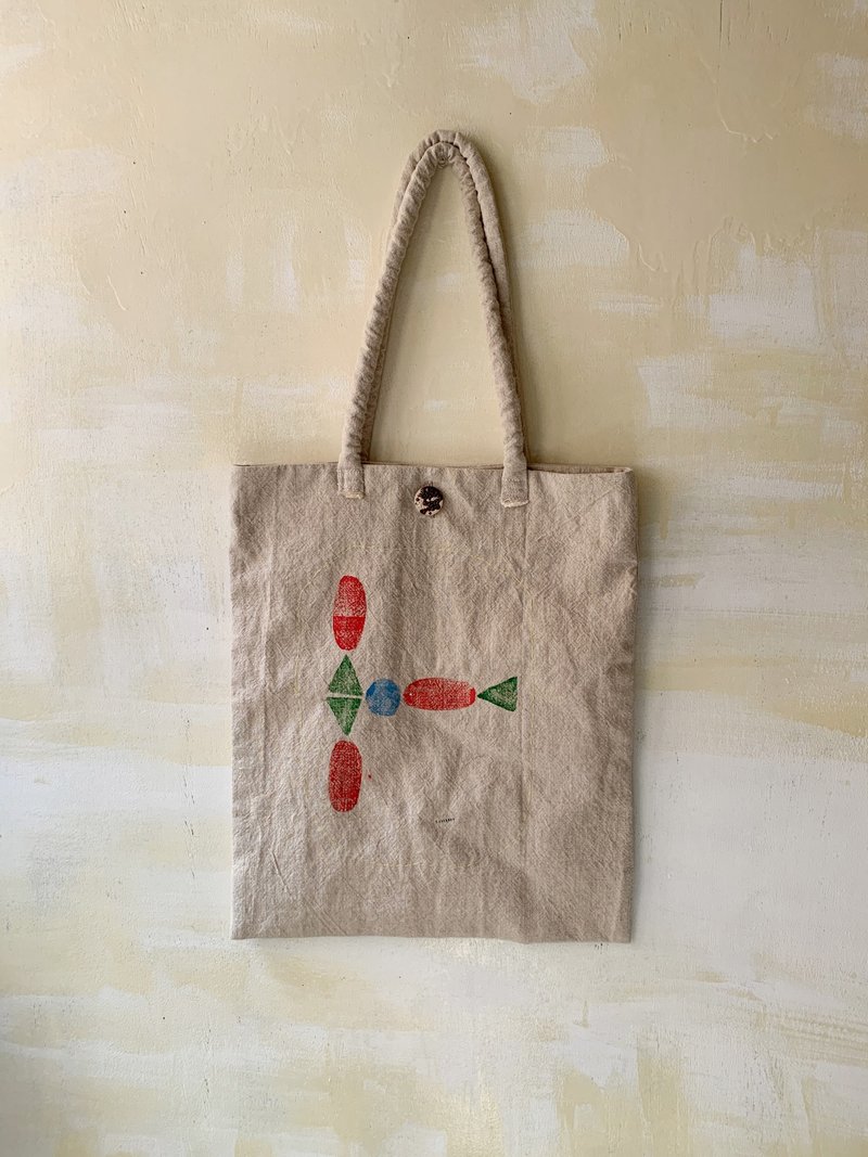 布袋--阿河煮了一盘鱼料理 - 侧背包/斜挎包 - 棉．麻 