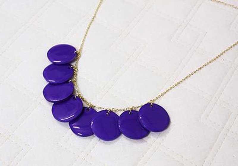 珐琅紫色圆项链 - 项链 - 塑料 紫色
