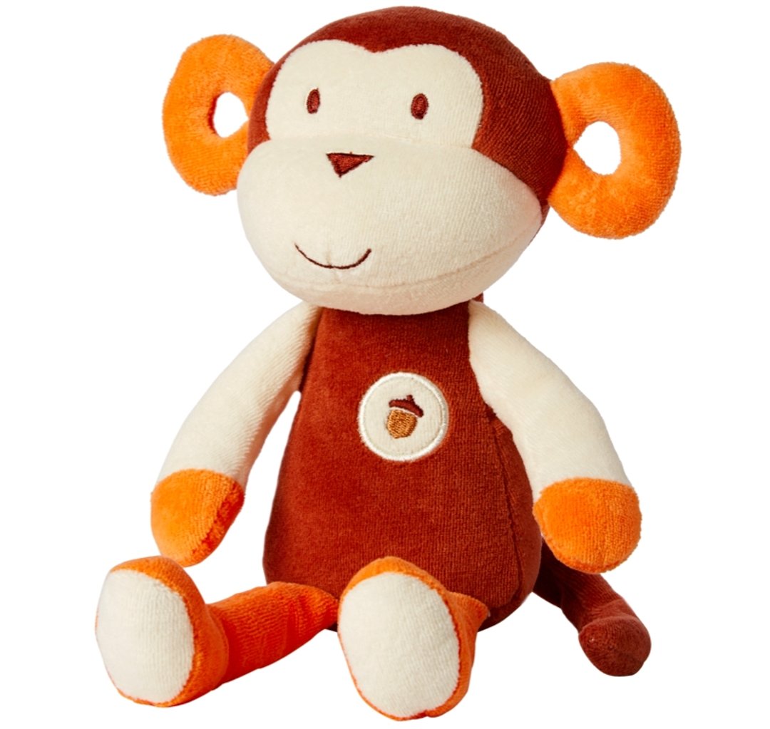 美国MyNatural Plush Animal天然纯棉动物玩偶-棕色小猴 - 玩具/玩偶 - 棉 咖啡色