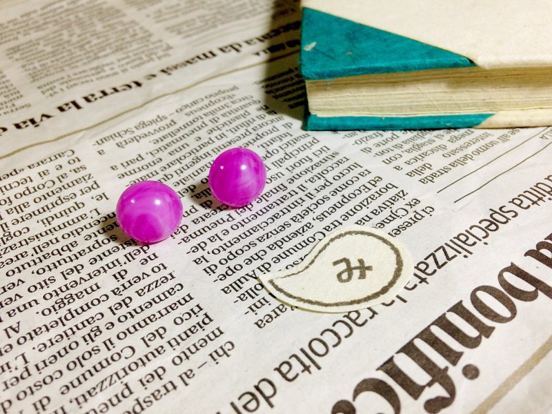 【 耳环 】小桃的秘密*可改夹式 - 耳环/耳夹 - 塑料 红色