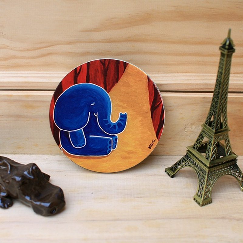 陶瓷吸水杯垫 ∣ 森林小象 - 杯垫 - 其他材质 咖啡色