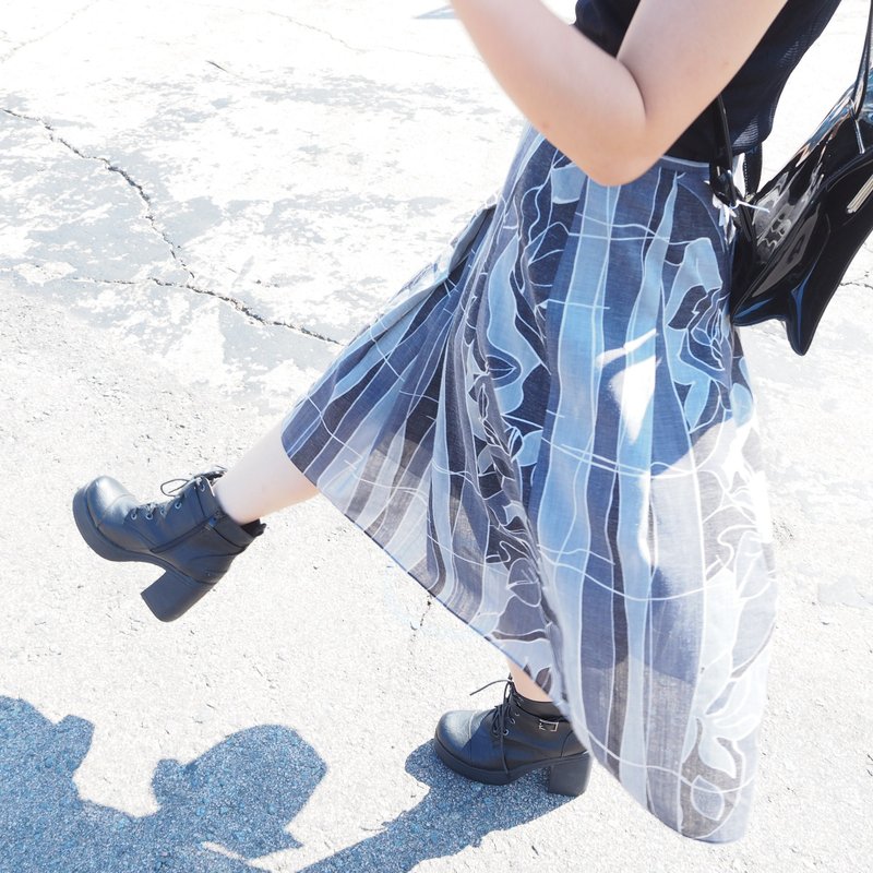 黑色大摇大摆半身裙 - 裙子 - 其他材质 黑色