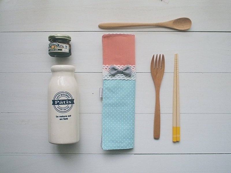 hairmo。马卡龙双色筷套/笔袋/餐具袋 - 筷子/筷架 - 其他材质 蓝色