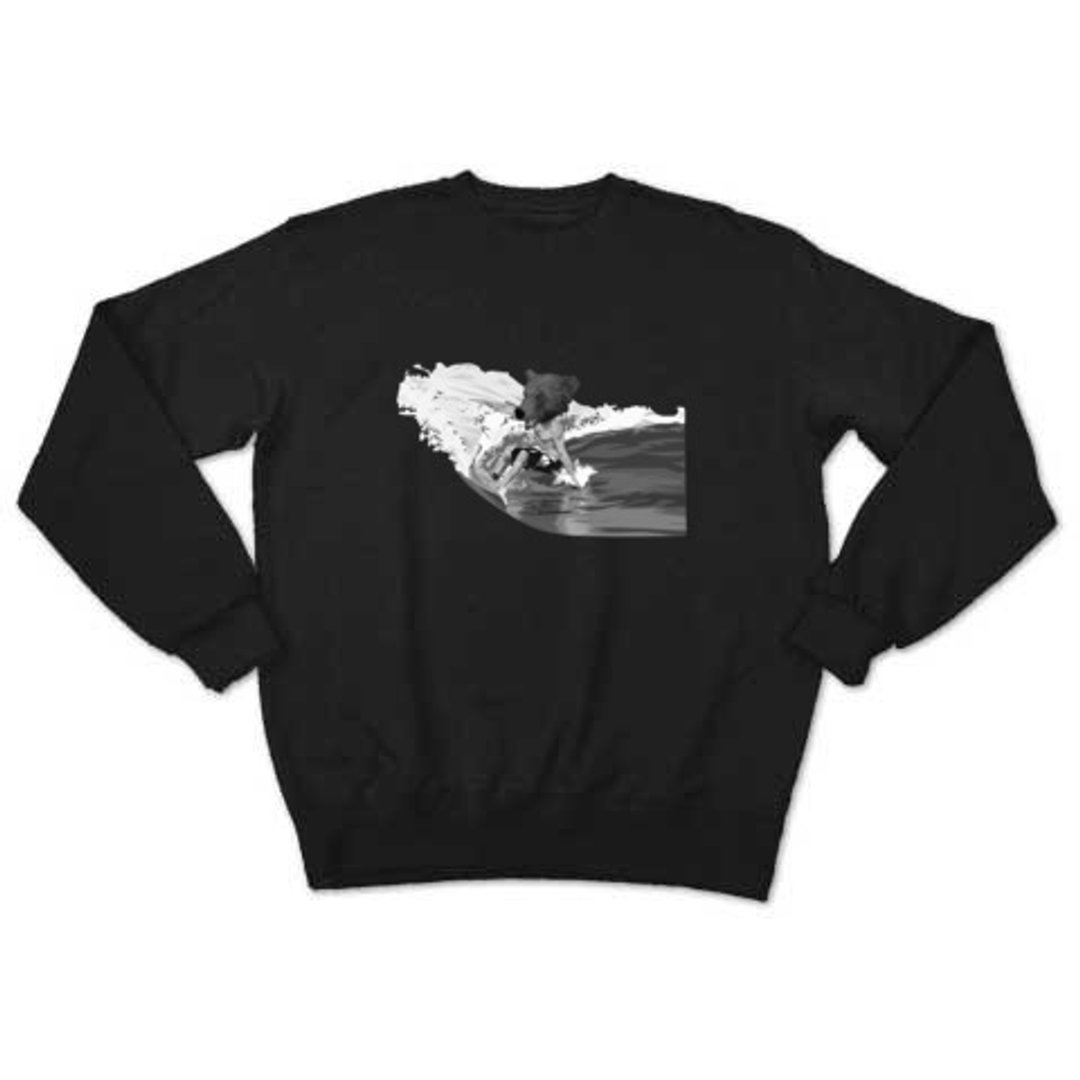 BEAR SURFING classic (sweat black) - 男装上衣/T 恤 - 其他材质 黑色