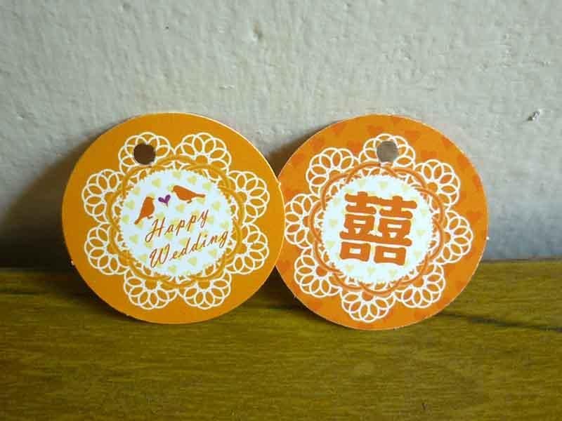 现货版3厘米婚礼吊卡 婚礼吊牌 圆型吊卡 蕾丝吊牌 店卡 婚礼小卡 - 其他 - 纸 红色