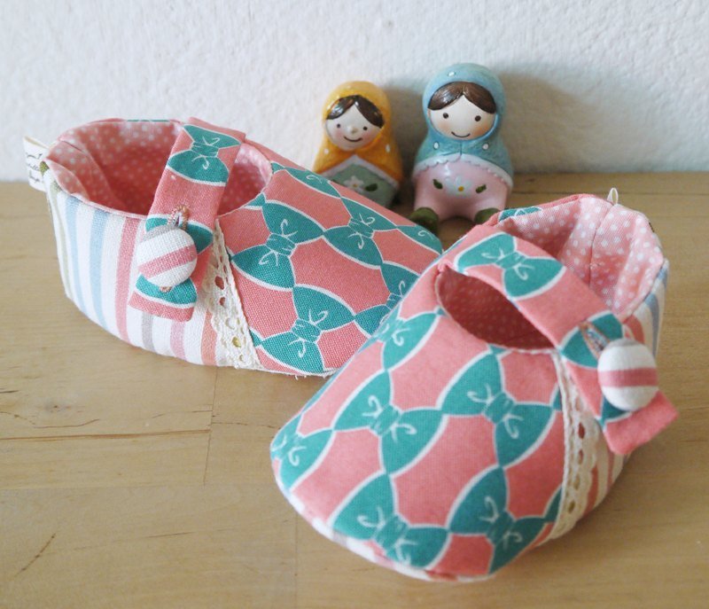 粉嫩蝴蝶结婴儿鞋 - 童装鞋 - 其他材质 粉红色