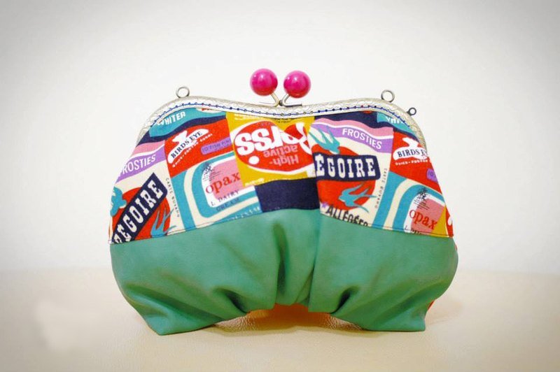 软皮革西瓜肩背式大口金包 - 侧背包/斜挎包 - 其他材质 绿色