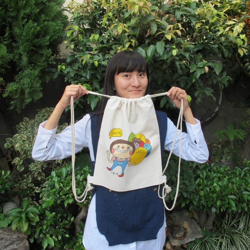 花大鼻束口背包-微笑背着走 - 束口袋双肩包 - 其他材质 多色