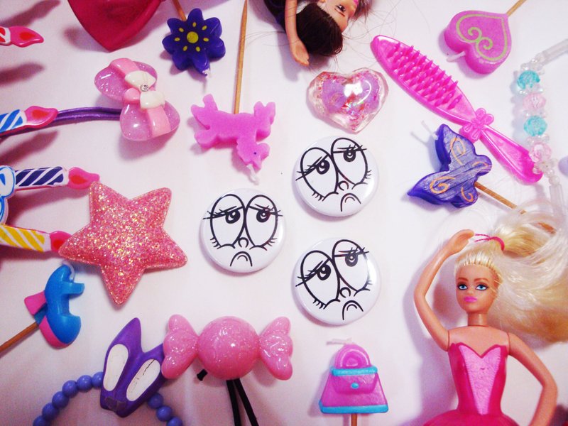 《胸章 别针 胸针》“伤脑筋～”的感觉 - 胸针 - 其他金属 黑色