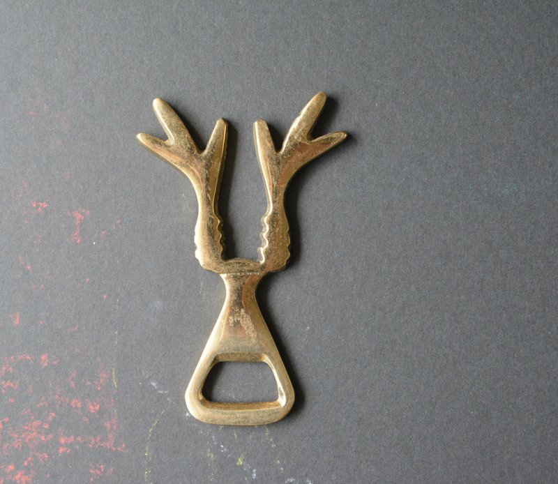 德国1960年代 古董金属开瓶器-麋鹿 - 其他 - 其他金属 金色
