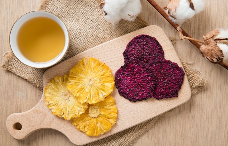 Double N天然鲜果干系列[凤梨+火龙果双拼] - 水果干 - 新鲜食材 黄色