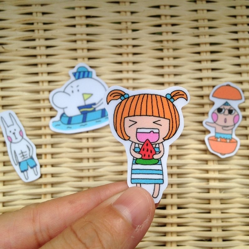 LeeP手绘贴纸-我爱夏天Summer - 贴纸 - 纸 蓝色