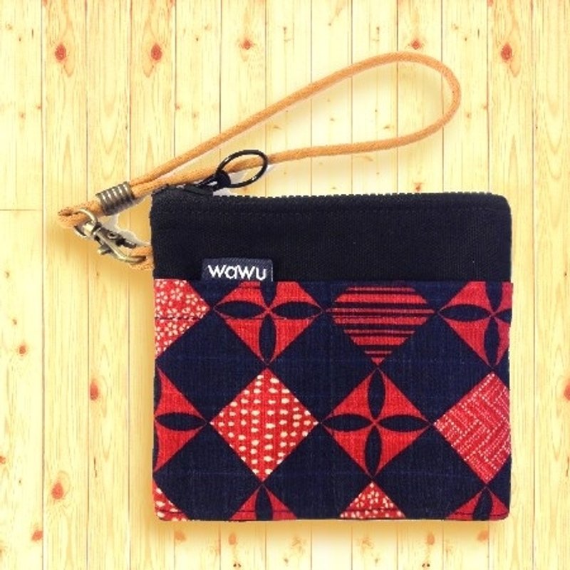 WaWu 方便包 (紫红菱格) - 零钱包 - 其他材质 黑色