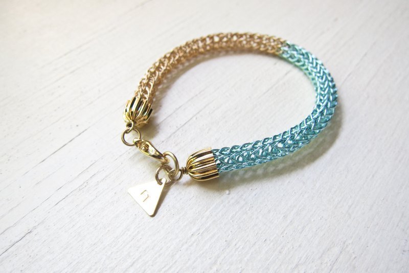 [100%定制礼物]金属编织双色幸运手链*自由选色*100%定制个性化 - 手链/手环 - 其他金属 蓝色