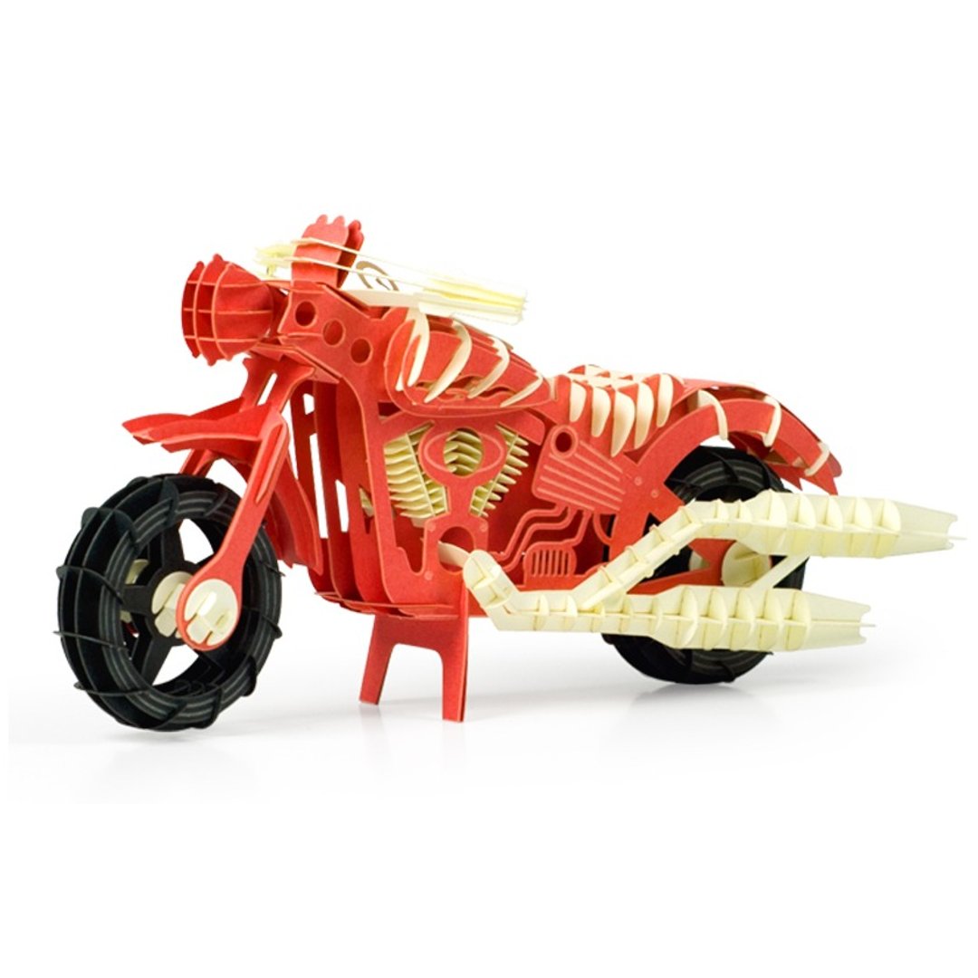 Papero纸风景 DIY迷你模型-摩托车(红)/Motocycle(Red) - 木工/竹艺/纸艺 - 纸 红色