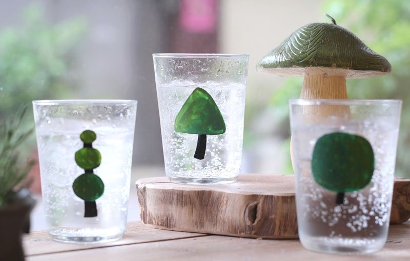 花之良展 § 山形树冷水杯 - 茶具/茶杯 - 玻璃 绿色