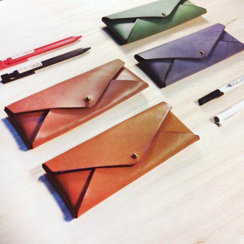 玩皮邦_植鞣真牛皮手工铅笔盒.笔袋/四色 - 铅笔盒/笔袋 - 真皮 多色