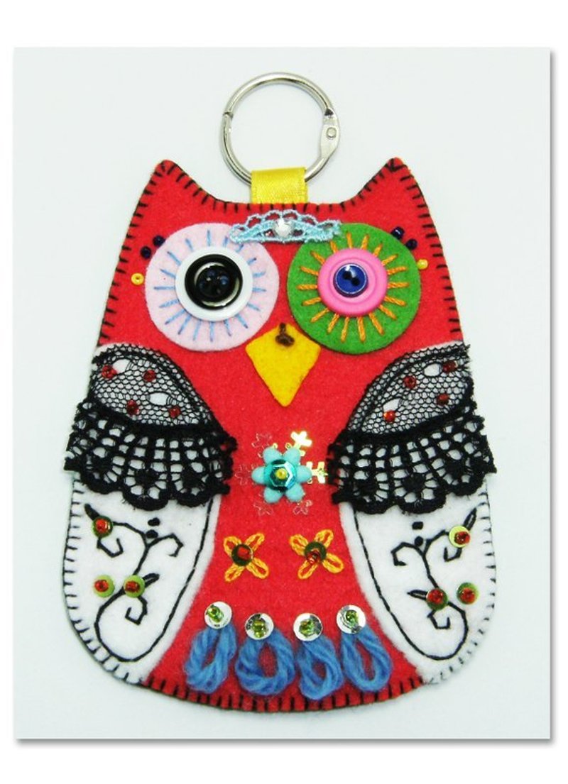 猫头鹰卡套-红白 - 证件套/卡套 - 其他材质 红色