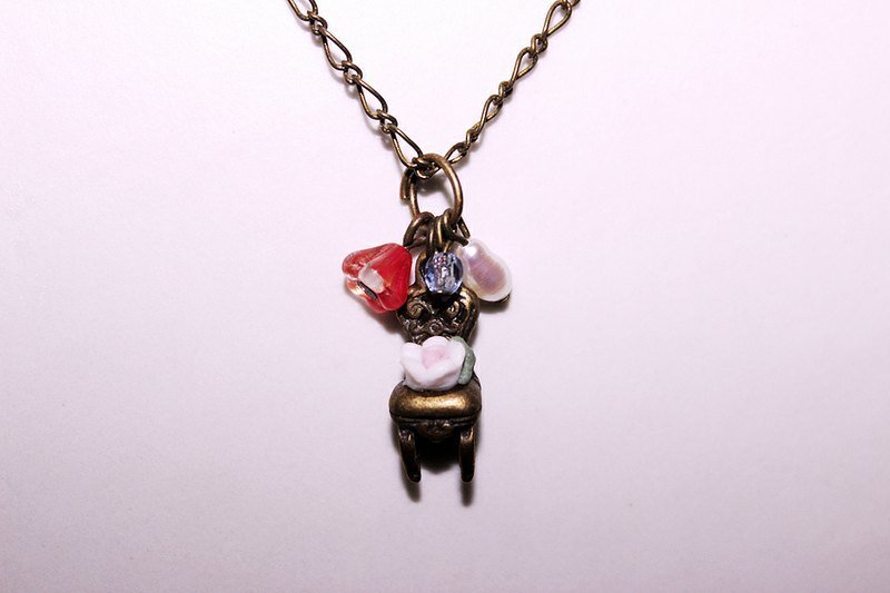 {珠花旖} 欧风复古*捷克珠淡水珍珠*项链 - 项链 - 瓷 多色