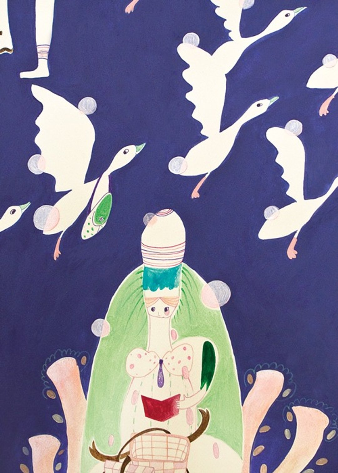 【天鹅飞吧！】插画明信片。 - 卡片/明信片 - 纸 蓝色