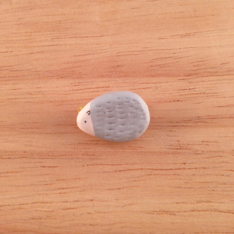 刺猬胸针 别针 - 胸针 - 其他材质 灰色