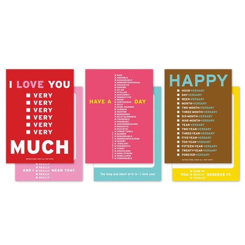 示爱传情卡组（六入） - 卡片/明信片 - 纸 