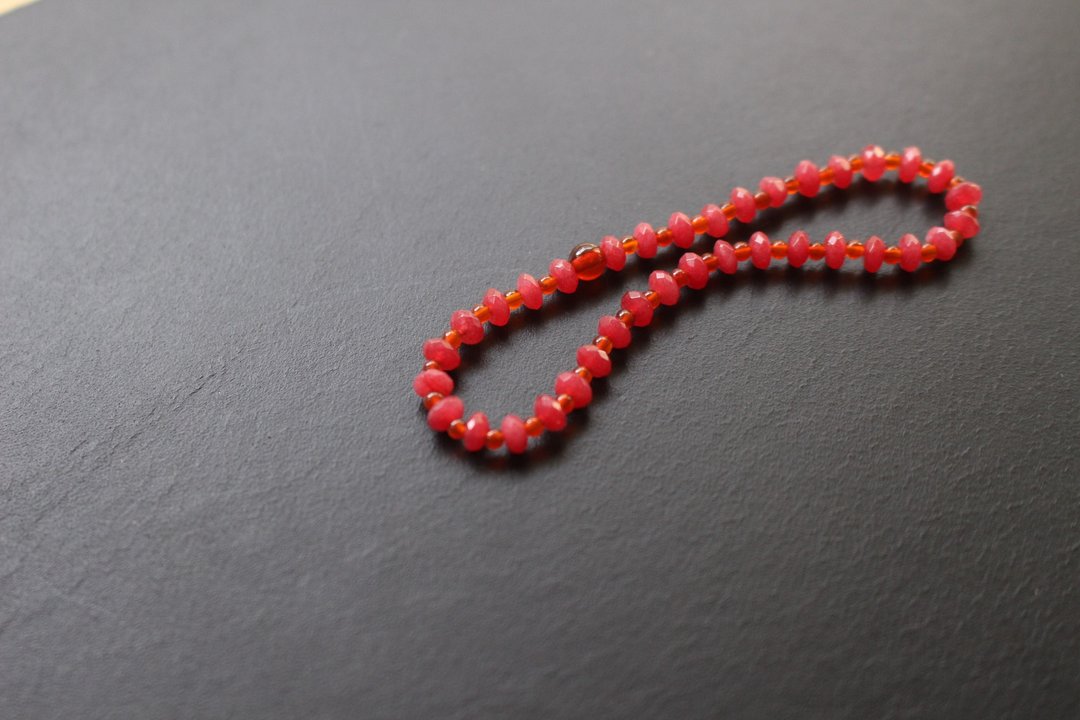108 perles   嫣红】红宝石花办手链 - 手链/手环 - 其他材质 红色