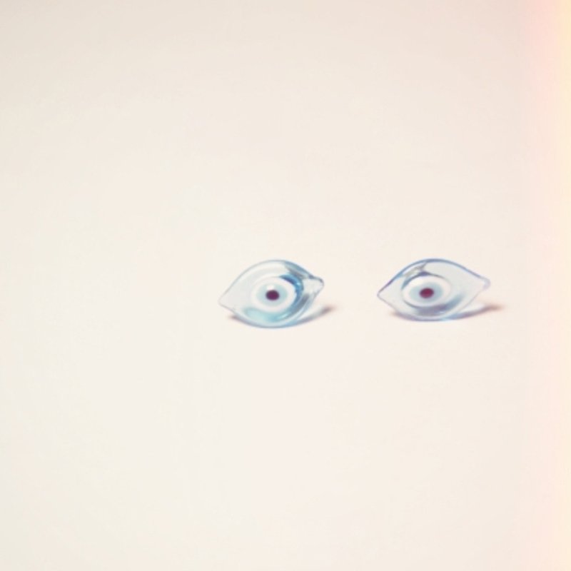 透明感眼球耳环 (多色) - 耳环/耳夹 - 玻璃 多色
