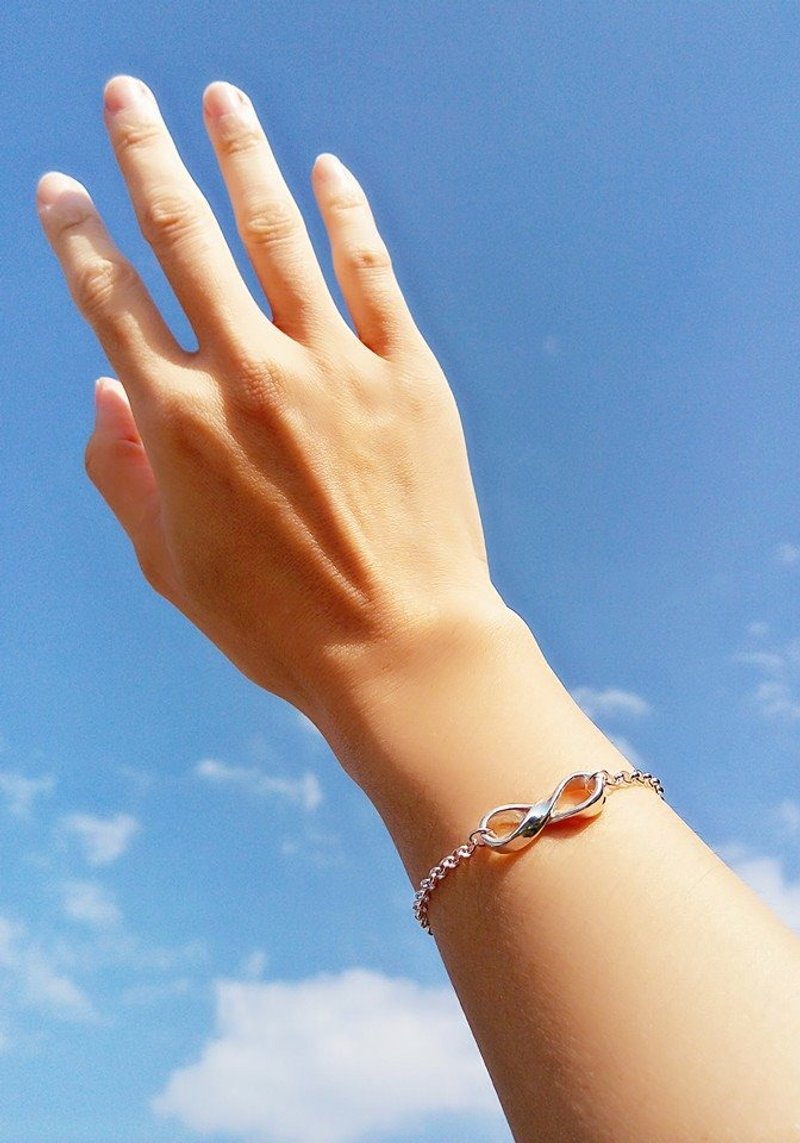 免费刻字【爱。无限】无限手链 / 纯银手链 - 手链/手环 - 纯银 银色
