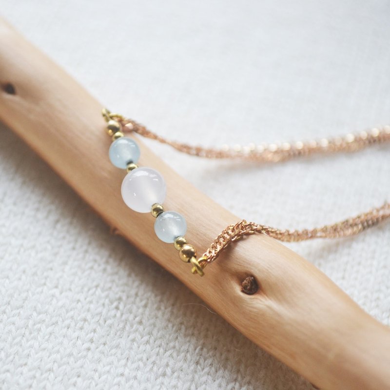 平静－天河石／白玛瑙　［手链／手环／礼物］ - 手链/手环 - 宝石 多色