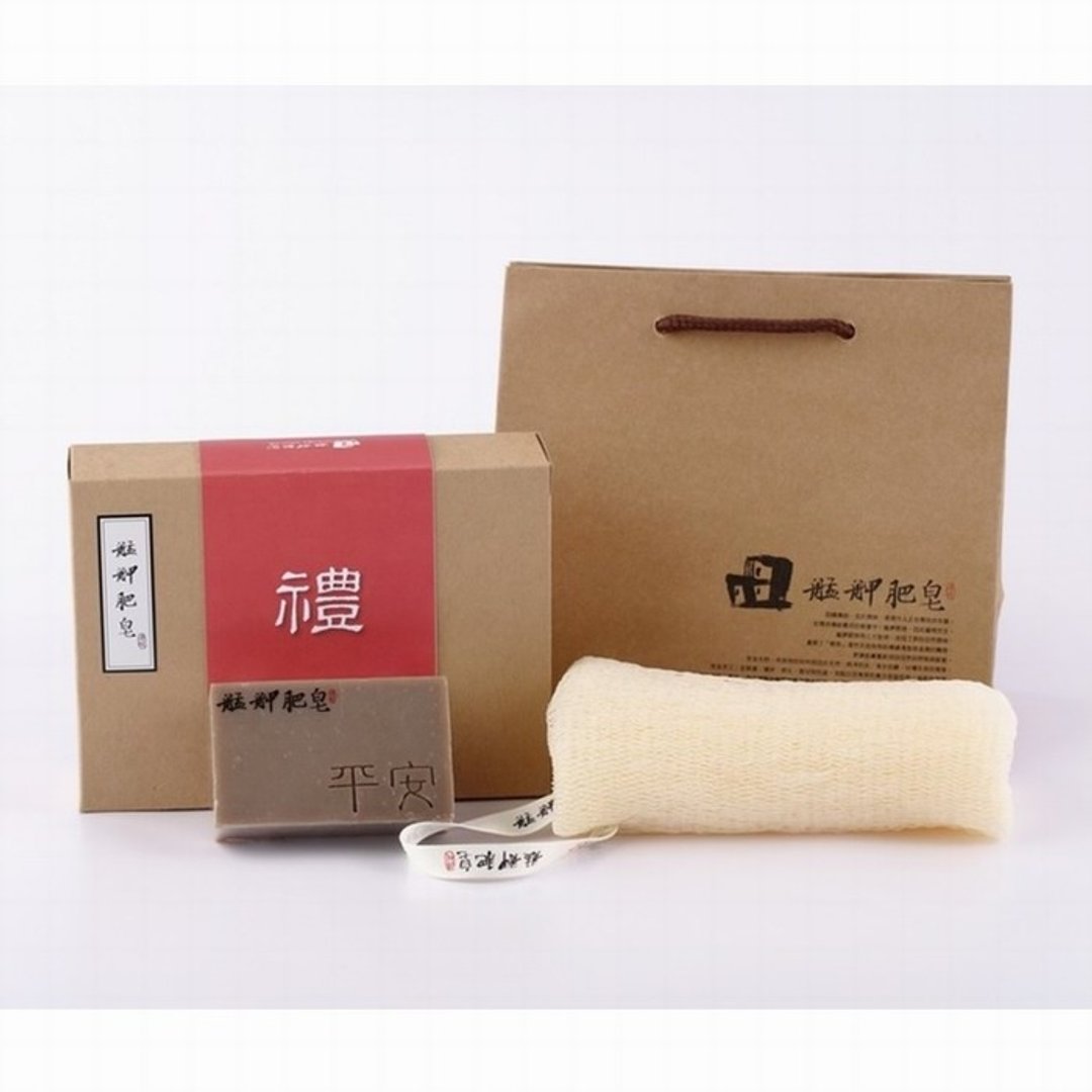 【艋舺肥皂】随身平安礼盒-平安皂+洁净沐浴手套-送礼 - 沐浴用品 - 其他材质 黄色