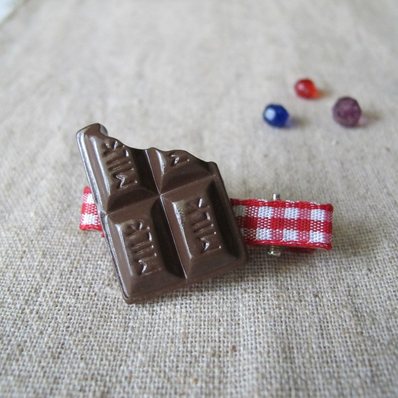 谁偷吃了巧克力-宝宝发夹 - 围嘴/口水巾 - 其他金属 红色