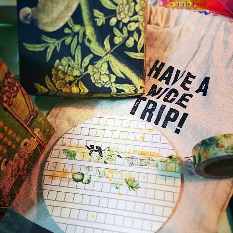 哲者夜读纸胶带 - 纸胶带 - 纸 绿色