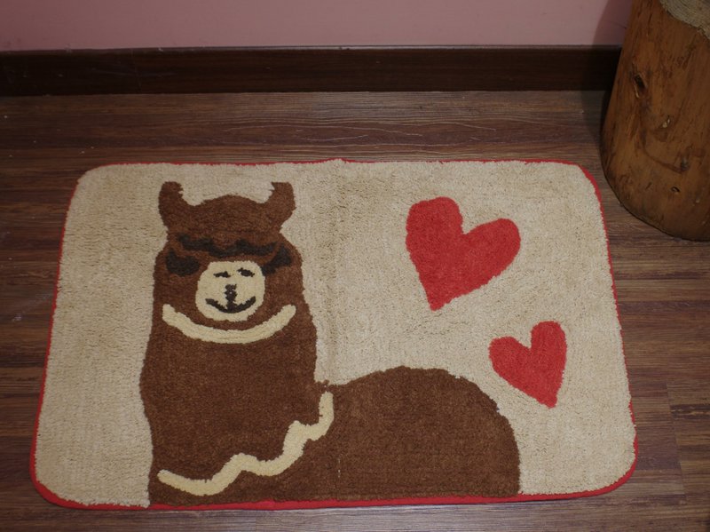 saibaba ethnique // 长方形爱心羊驼地垫 - 摆饰 - 棉．麻 多色