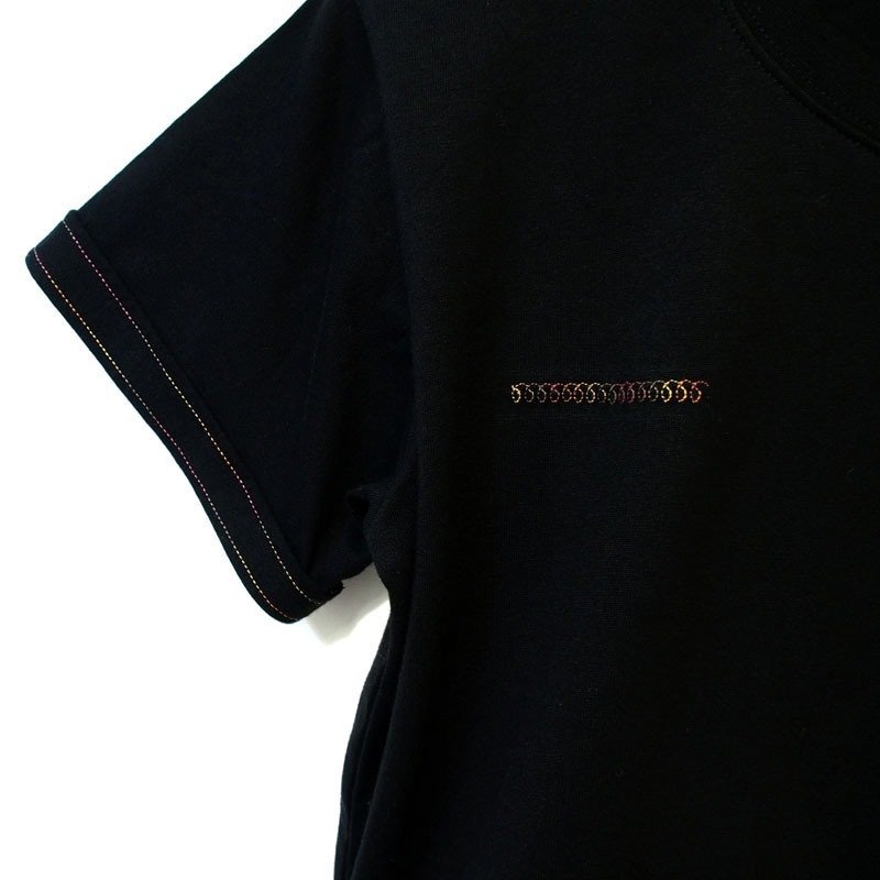 Rarefor 手工自创 短版厚磅棉T 彩线上衣 {比例将将好} - 女装上衣 - 棉．麻 黑色