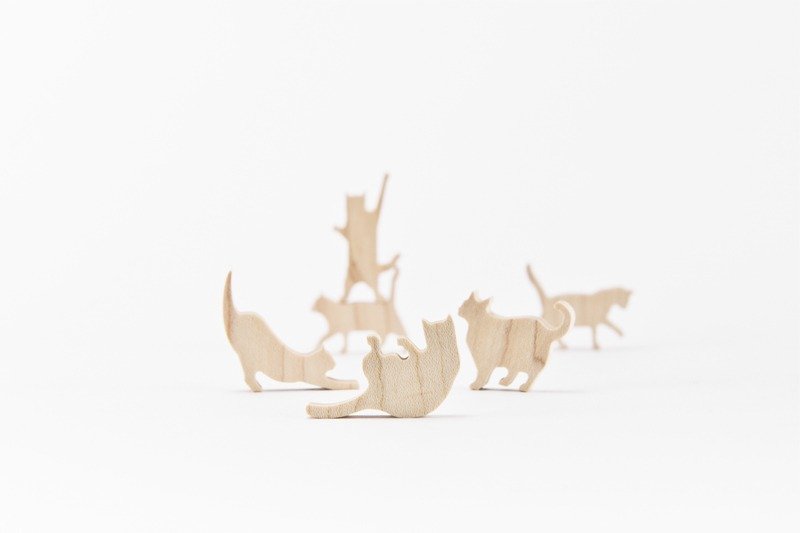 猫咪叠叠乐 / 枫木 / 粉红车线 - 摆饰 - 木头 咖啡色