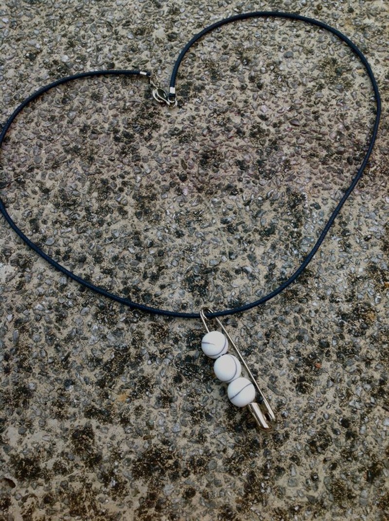 项链∞别针坠饰系列—球间缝隙 - 项链 - 其他金属 白色