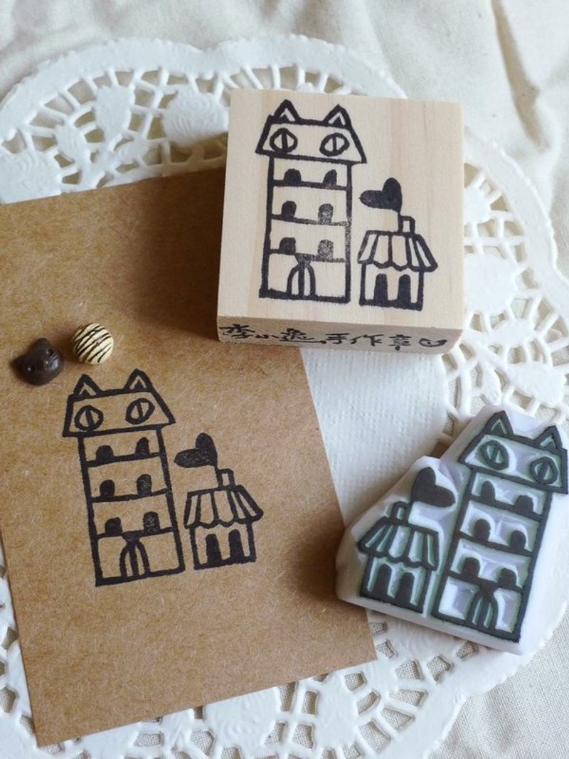 猫屋手刻章 - 其他 - 木头 咖啡色