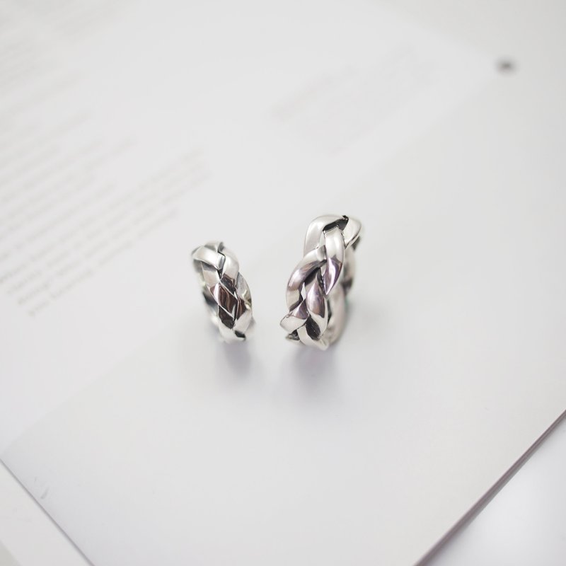 Twist Silver Ring 编织纯银戒指 男女对戒 - 对戒 - 纯银 银色