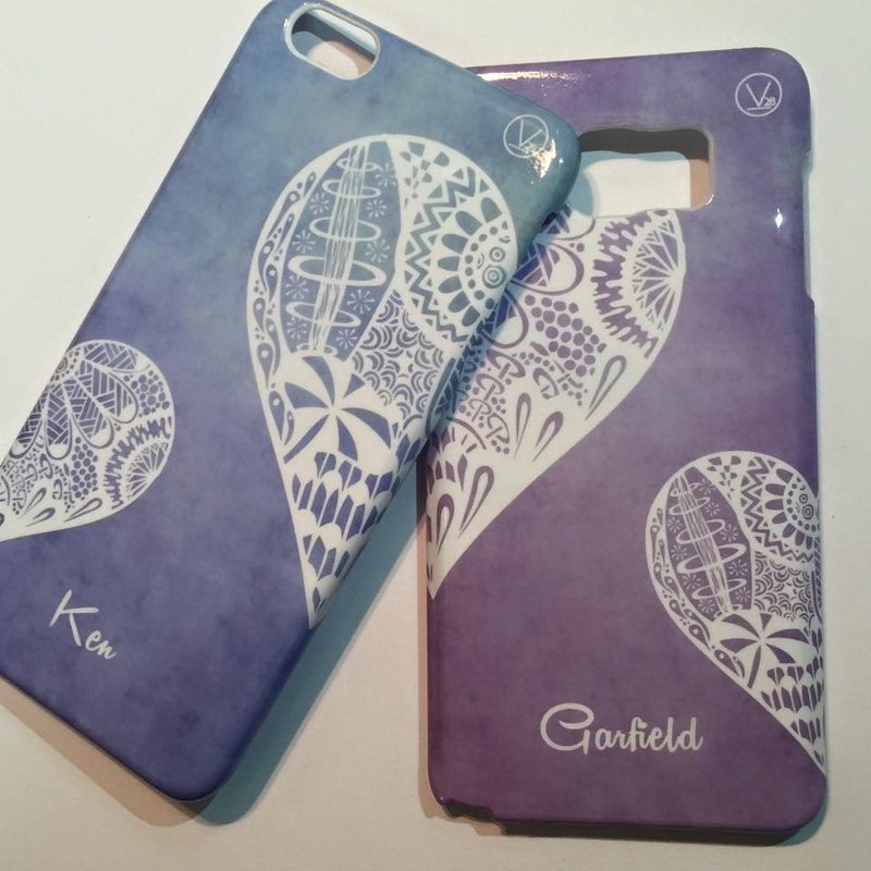 颜色/文字 定制化 – 禅绕风手机壳 (情侣款) - 手机壳/手机套 - 塑料 紫色