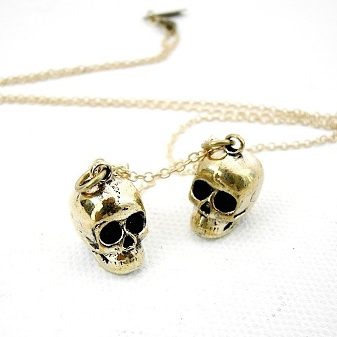 Zodiac pendant Twins skull is for Gemini - 项链 - 其他金属 