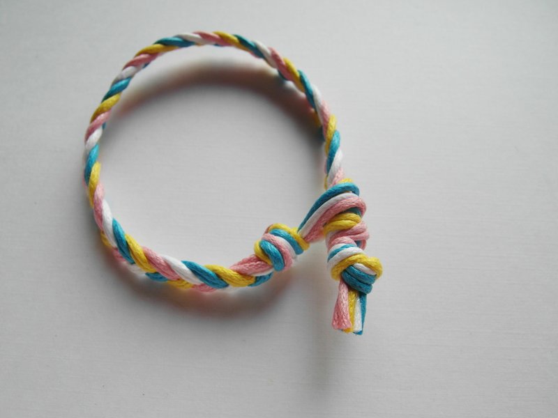 棉花糖 / 手工编织手环 - 手链/手环 - 其他材质 粉红色