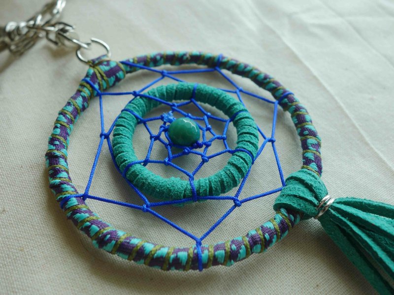 ~米+熊~ 捕梦网 Dreamcatcher (钥匙圈/胡水蓝) - 钥匙链/钥匙包 - 其他金属 蓝色