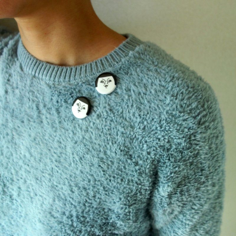 Human badge - 胸针 - 其他材质 白色