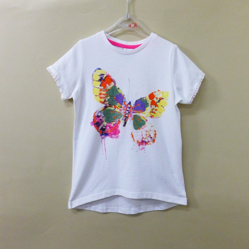 bluekey七彩蝴蝶短袖纯棉上衣 - 其他 - 棉．麻 白色