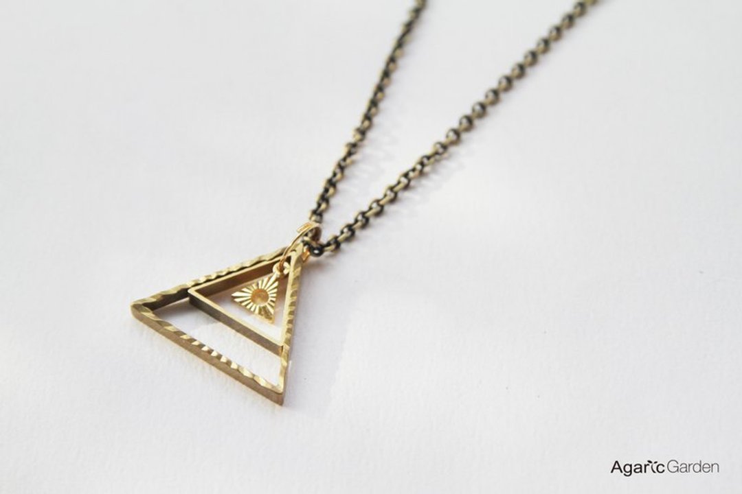 ▲三角形 几何 铜炼 项炼 - 项链 - 其他金属 