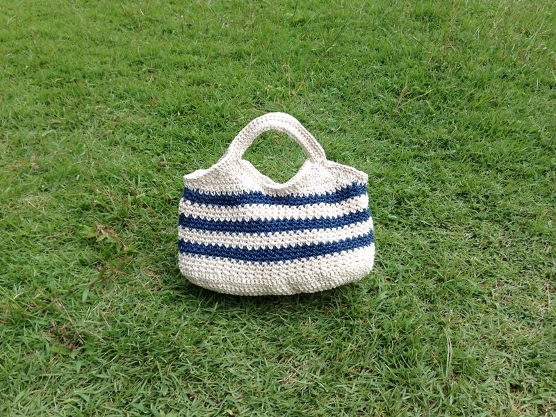 条纹祖母包 - 手提包/手提袋 - 其他材质 白色