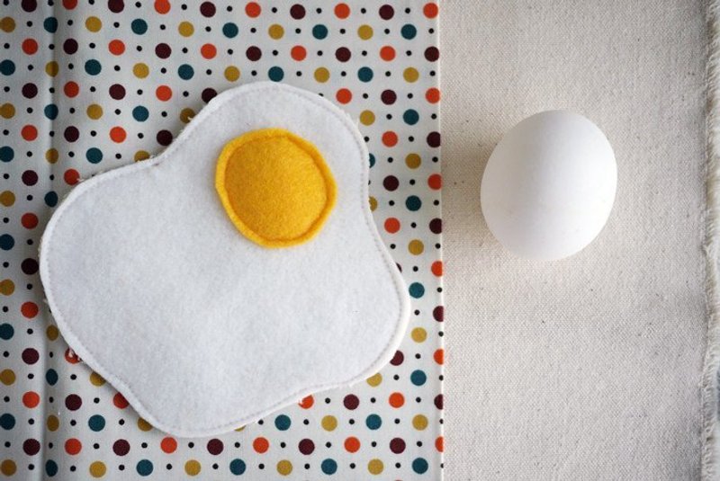 荷包蛋 手工杯垫 - 杯垫 - 其他材质 白色